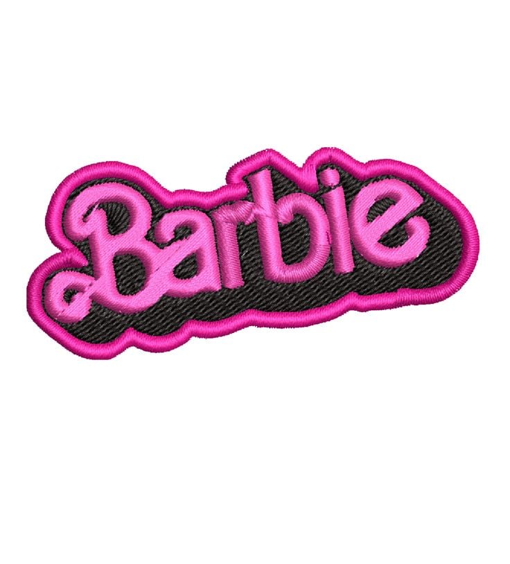 Barbz Black Classic Logo Embroidered Patch Doll Movies_ Iron-on, J-hook or Jet-tag